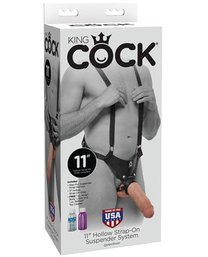 King Cock 10 Inch Hollow Strap On Suspender System