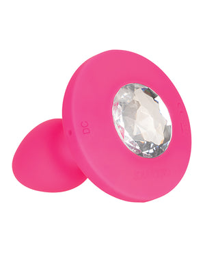 Cheeky Gems Small Jeweled Rechargable Vibrating Butt Plug- Pink