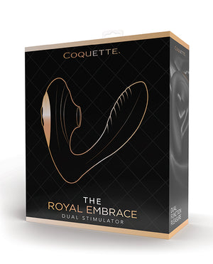 Coquette The Royal Embrace Rabbit Vibrator - Black/Rose Gold