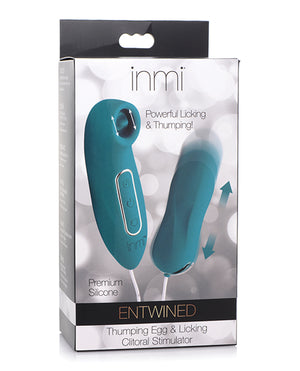 Inmi Entwined Silicone Thumping Egg & Licking Clitoral Stimulator - Green