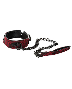 Scandal Collar W/leash In Red & Black