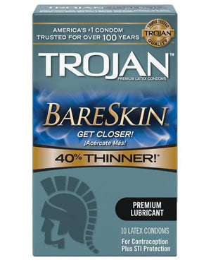 Trojan Bareskin Condoms - Med - 10 Pack