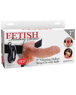 Fetish Fantasy Series 7 Inch Penis Penis Extender Vibrating Hollow Strap On W/balls