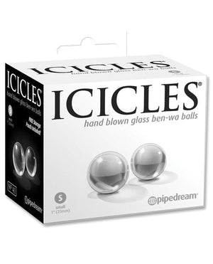 Icicles No. 41 Hand Blown Glass Ben Wa Balls - Clear