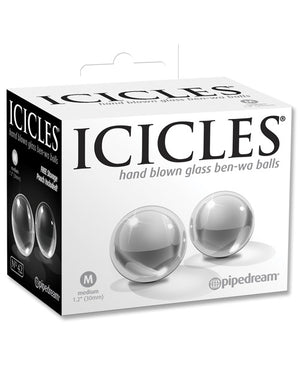 Icicles No. 41 Hand Blown Glass Ben Wa Balls - Clear