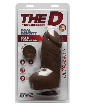 The D 8 Inch Extra Fat Dual Density Dildo W/balls