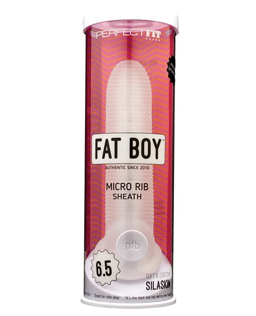 Perfect Fit Fat Boy Micro Ribbed Sheath - Penis Length & Girth Extender 6.5 Inch