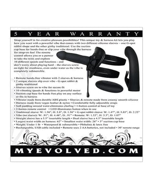 Evolved Heavenly Vibrating Strap-on w/Harness In Black