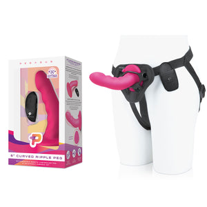 Pegasus 6" Rechargeable Ripple Peg W/adjustable Harness & Remote - Pink