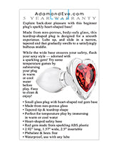 Adam & Eve Red Heart Gem Glass Butt Plug S, M, L