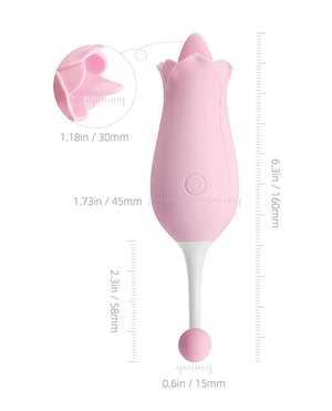 Dora Rose Toy Clit Vibrator & Tongue Licker - Pink