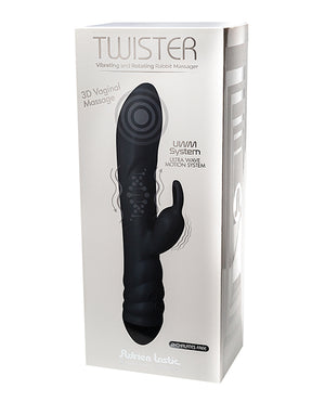 Adrien Lastic Twister Clitoral Sucker & Vibrating Rabbit In Black