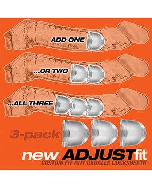 Oxballs Penis Sheath 7/8" Adjustfit Inserts - Pack Of 3 Clear