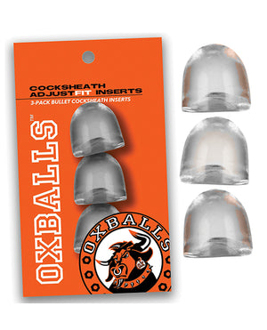 Oxballs Penis Sheath 7/8" Adjustfit Inserts - Pack Of 3 Clear