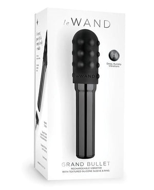 Le Wand  Premium Grand Chrome Bullet Rechargeable Vibrator W/ Silicone Textured Ring