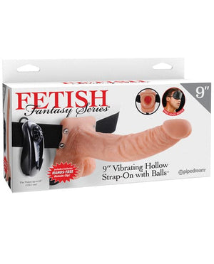 Fetish Fantasy Series 9 Inch Penis Penis Extender Vibrating Hollow Strap On W/balls