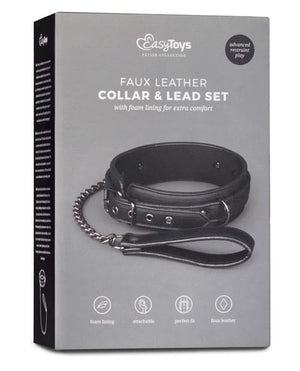 Easy Toys Fetish Collar W/leash In Black