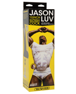 Jason Luv 10 Inch Ultraskyn Dildo W/removable Vac-u-lock Suction Cup - Chocolate