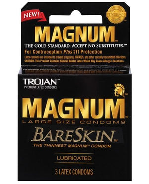 Trojan Magnum Bareskin Condoms - Large - 3 & 12 Packs