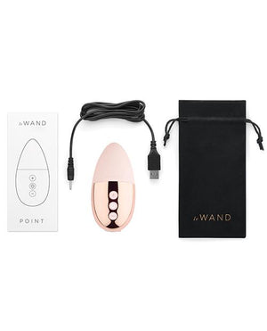 Le Wand Discreet Chrome Point Rumbly Rechargeable Vibrator - Rose Gold